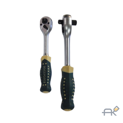 Трещотка реверсивная двухсторонняя с резиновой ручкой 1/4-3/8(72зуб.) (RF-802321)